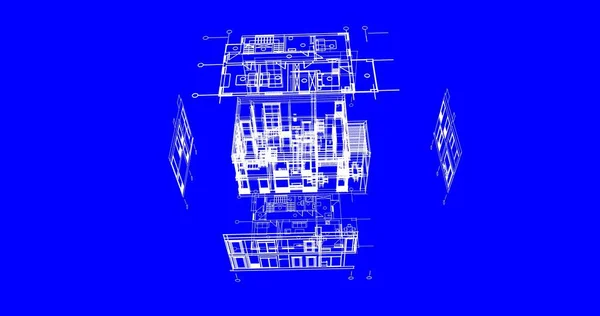 Fodrad Arkitektoniska Tapeter Digital Bakgrund — Stockfoto