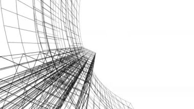 minimal 3d mimari şekillerde hareket etmek