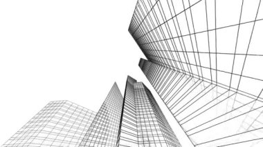 minimal 3d mimari şekillerde hareket etmek