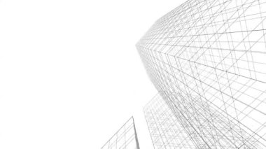 minimal 3d mimari şekillerde hareket etmek