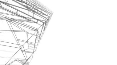 minimal 3d mimari şekillerde hareket etmek