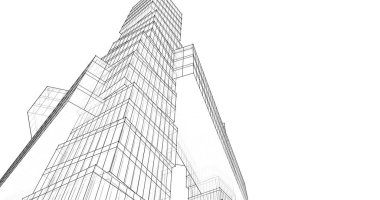 Mimari sanat konseptinde soyut çizgiler, minimum geometrik şekiller. 