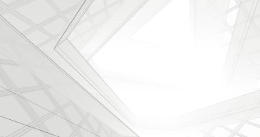 Mimari sanat konseptinde soyut çizgiler, minimum geometrik şekiller. 