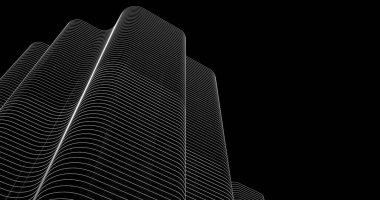 Mimari sanat konseptinde soyut çizgiler, minimum geometrik şekiller. 