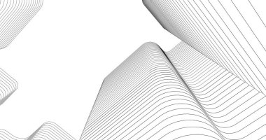 Mimari sanat konseptinde soyut çizgiler, minimum geometrik şekiller. 