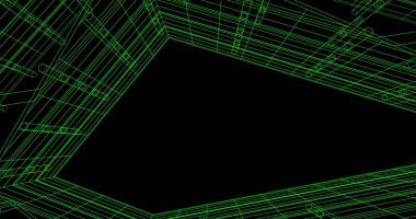 Mimari sanat konseptinde soyut çizgiler, minimum geometrik şekiller. 