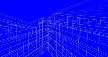 Mimari sanat konseptinde soyut çizgiler, minimum geometrik şekiller. 