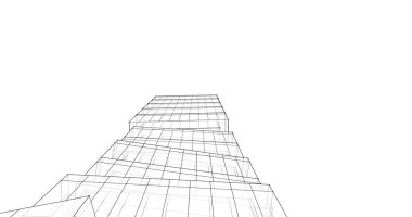 Mimari sanat konseptinde soyut çizgiler, minimum geometrik şekiller. 