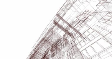 Mimari sanat konseptinde soyut çizgiler, minimum geometrik şekiller. 