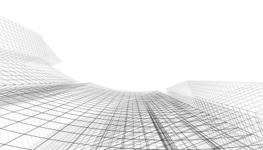 Mimari sanat konseptinde soyut çizgiler, minimum geometrik şekiller. 