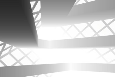 Mimari sanat konseptinde soyut çizgiler, minimum geometrik şekiller. 