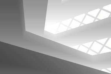 Mimari sanat konseptinde soyut çizgiler, minimum geometrik şekiller. 