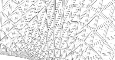 Mimari sanat konseptinde soyut çizgiler, minimum geometrik şekiller. 