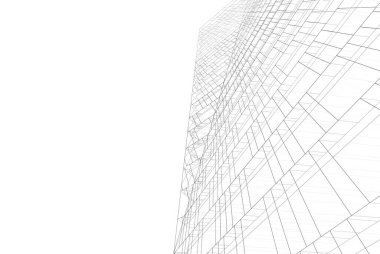 Mimari sanat konseptinde soyut çizgiler, minimum geometrik şekiller. 