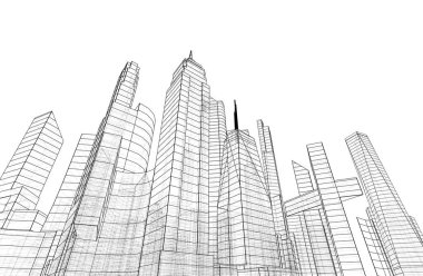 soyut mimari duvar kağıdı tasarımı, dijital konsept arkaplan