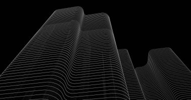 Mimari sanat konseptinde soyut çizgiler, minimum geometrik şekiller. 