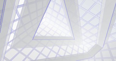 Mimari sanat konseptinde soyut çizgiler, minimum geometrik şekiller. 