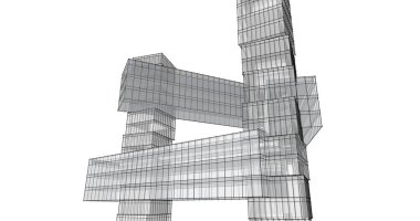 soyut mimari duvar kağıdı tasarımı, dijital konsept arkaplan