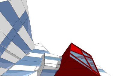 Mimari sanat konseptinde soyut çizgiler, minimum geometrik şekiller. 