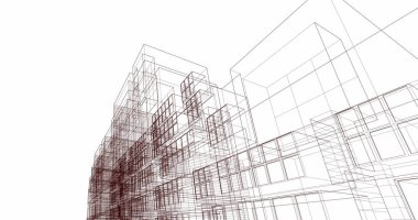 Mimari sanat konseptinde soyut çizgiler, minimum geometrik şekiller. 