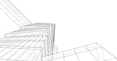 Mimari sanat konseptinde soyut çizgiler, minimum geometrik şekiller. 