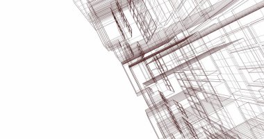 Mimari sanat konseptinde soyut çizgiler, minimum geometrik şekiller. 