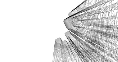 Mimari sanat konseptinde soyut çizgiler, minimum geometrik şekiller. 