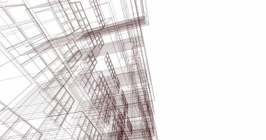 Mimari sanat konseptinde soyut çizgiler, minimum geometrik şekiller. 