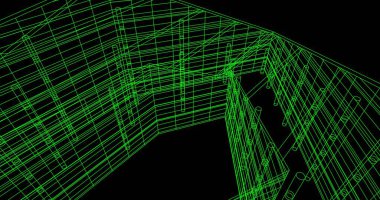 Mimari sanat konseptinde soyut çizgiler, minimum geometrik şekiller. 