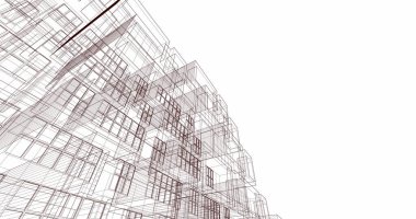 Mimari sanat konseptinde soyut çizgiler, minimum geometrik şekiller. 