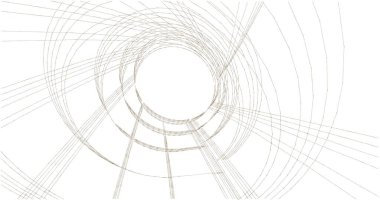 Mimari sanat konseptinde soyut çizgiler, minimum geometrik şekiller. 