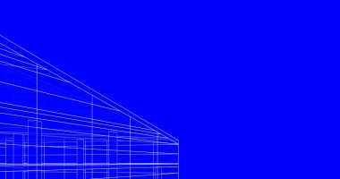 Mimari sanat konseptinde soyut çizgiler, minimum geometrik şekiller. 