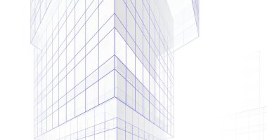 Mimari sanat konseptinde soyut çizgiler, minimum geometrik şekiller. 