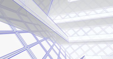 Mimari sanat konseptinde soyut çizgiler, minimum geometrik şekiller. 