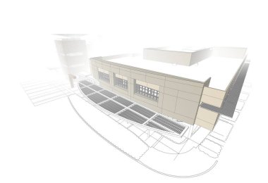 soyut mimari duvar kağıdı tasarımı, dijital konsept arkaplan