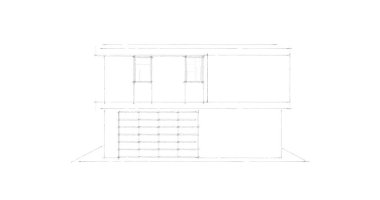  Mimarlık binasının 3D modelleme yazılım tasarımı, dahili illüstrasyon