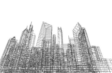 soyut mimari duvar kağıdı tasarımı, dijital konsept arkaplan