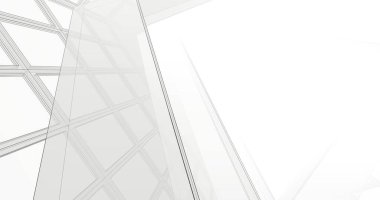 Mimari sanat konseptinde soyut çizgiler, minimum geometrik şekiller. 