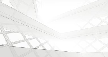 Mimari sanat konseptinde soyut çizgiler, minimum geometrik şekiller. 