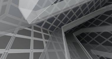 Mimari sanat konseptinde soyut çizgiler, minimum geometrik şekiller. 