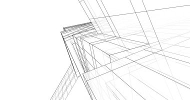 Mimari sanat konseptinde soyut çizgiler, minimum geometrik şekiller. 