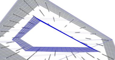 Mimari sanat konseptinde soyut çizgiler, minimum geometrik şekiller. 