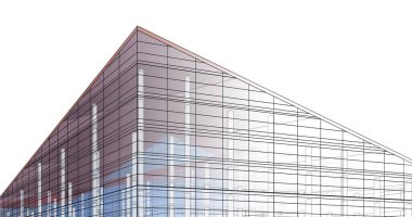 Mimari sanat konseptinde soyut çizgiler, minimum geometrik şekiller. 