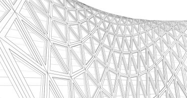 Mimari sanat konseptinde soyut çizgiler, minimum geometrik şekiller. 