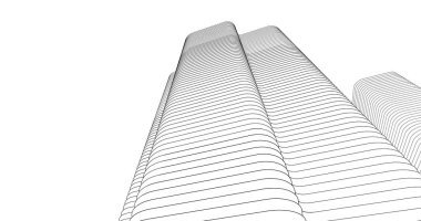 Mimari sanat konseptinde soyut çizgiler, minimum geometrik şekiller. 