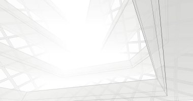 Mimari sanat konseptinde soyut çizgiler, minimum geometrik şekiller. 