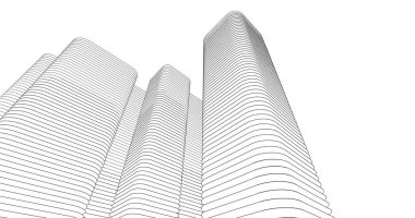 Mimari sanat konseptinde soyut çizgiler, minimum geometrik şekiller. 