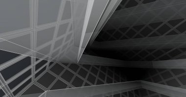 Mimari sanat konseptinde soyut çizgiler, minimum geometrik şekiller. 