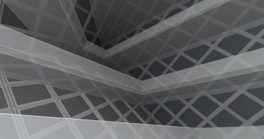 Mimari sanat konseptinde soyut çizgiler, minimum geometrik şekiller. 