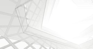 Mimari sanat konseptinde soyut çizgiler, minimum geometrik şekiller. 